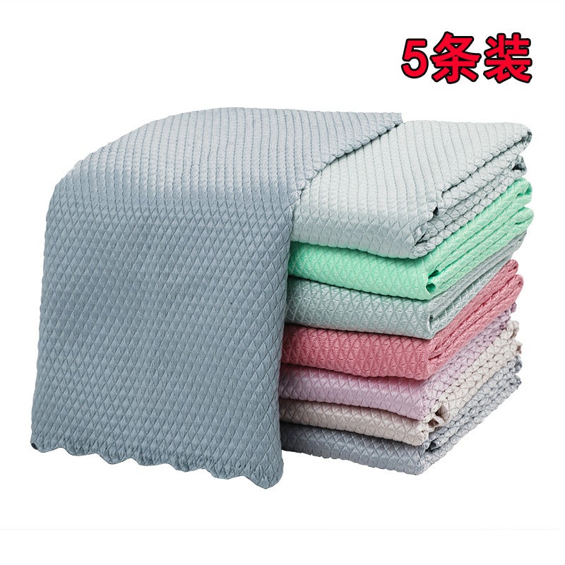 Fish Scale Cloth Absorbent Not Easy To Rub Glass Bowl Table Mirror Traceless Fish Scale Cloth Kitchen Table Cleaning Towel - Image 1