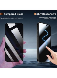 FARROBIZZ Matte Privacy Screen Protector for iPhone 16 Pro for Tempered Glass, Pack of 2 Matte Privacy Screen and 2 Pieces Camera Protection, 9H Hardness Privacy Screen Protector Film Anti Spy Privacy  - Image 2