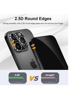 FARROBIZZ Matte Privacy Screen Protector for iPhone 16 Pro for Tempered Glass, Pack of 2 Matte Privacy Screen and 2 Pieces Camera Protection, 9H Hardness Privacy Screen Protector Film Anti Spy Privacy  - Image 3