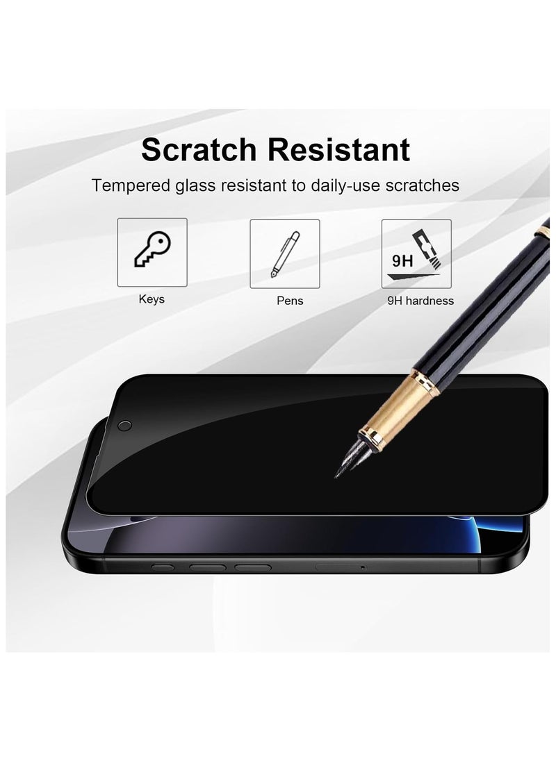 FARROBIZZ - Matte Privacy Screen Protector for iPhone 16 Pro for Tempered Glass, Pack of 2 Matte Privacy Screen and 2 Pieces Camera Protection, 9H Hardness Privacy Screen Protector Film Anti Spy Privacy - Image 1