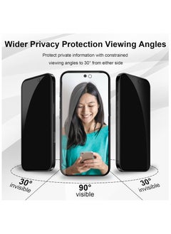 FARROBIZZ Matte Privacy Screen Protector for iPhone 16 Pro for Tempered Glass, Pack of 2 Matte Privacy Screen and 2 Pieces Camera Protection, 9H Hardness Privacy Screen Protector Film Anti Spy Privacy  - Image 4