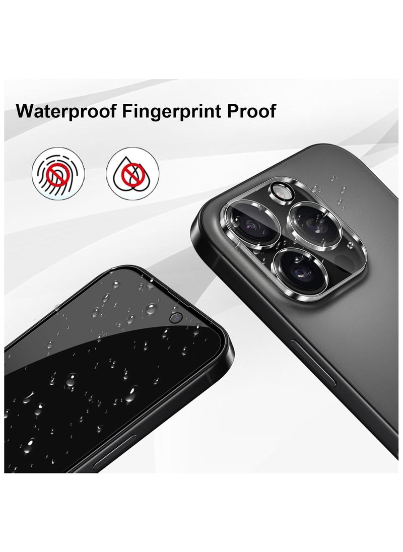 FARROBIZZ - Matte Privacy Screen Protector for iPhone 16 Pro for Tempered Glass, Pack of 2 Matte Privacy Screen and 2 Pieces Camera Protection, 9H Hardness Privacy Screen Protector Film Anti Spy Privacy - Image 1
