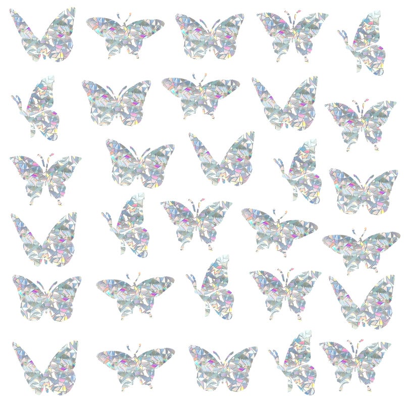 EACILLES Butterfly Static Window Clings Anti Collision Window Decals for Bird Strikes Glass Awareness Stickers Stop Birds Flying into Windows Set of 30 