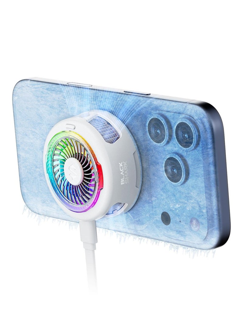 Black Shark Magnetic  Cooler 6 Magnetic Phone Cooler – 25W ICECOLD Cooling Fan with RGB Lighting, Smart App Control, Ultra-Quiet Design for iPhone Magnetic Series, iPad & Gaming Smartphones - Image 2