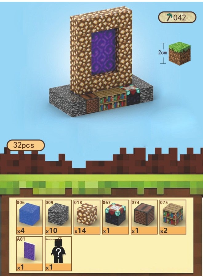 2024 Magnetic Square Building Blocks My Mini World Magnetic Peripheral Toys Unpacking And Assembled Magnetic Building Blocks Wholesale-Color:T042-Heaven Gate -32  - Image 1