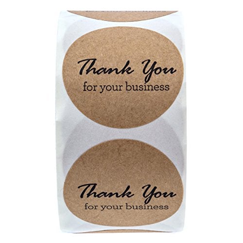 SBlabels Brown Kraft Script Thank You for Your Business Stickers / 500 Crafter Packaging Gratitude Labels Roll/Small Business Appreciation Decals / 1.5" Round Appreciation Label/Made in The USA - Image 2
