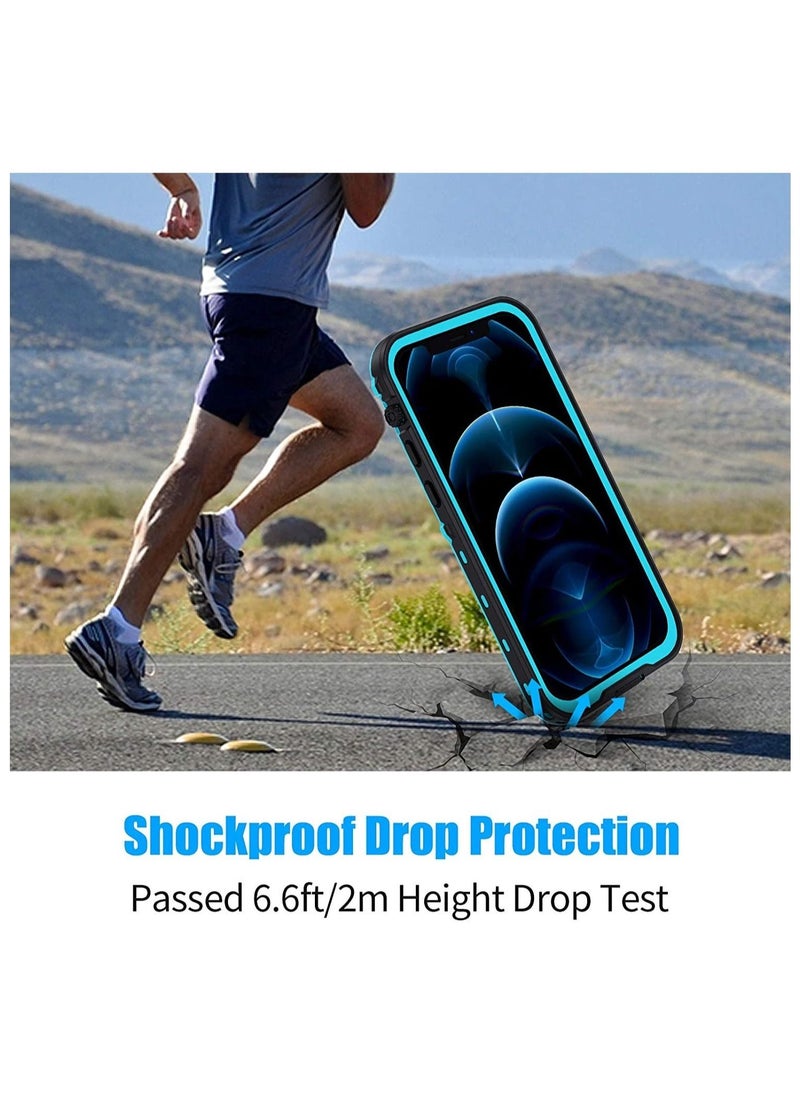 Generic - iPhone 12 Pro Case Waterproof IP68 Full Seal Underwater Cover with Built-in Screen Protector Heavy Duty Anti-Scratch Shockproof Snowproof Dustproof Waterproof Case for iPhone 12 Pro 6.1" 5G, Teal - Image 1