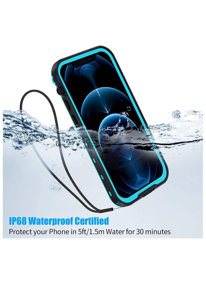 Generic - iPhone 12 Pro Case Waterproof IP68 Full Seal Underwater Cover with Built-in Screen Protector Heavy Duty Anti-Scratch Shockproof Snowproof Dustproof Waterproof Case for iPhone 12 Pro 6.1" 5G, Teal - Image 1