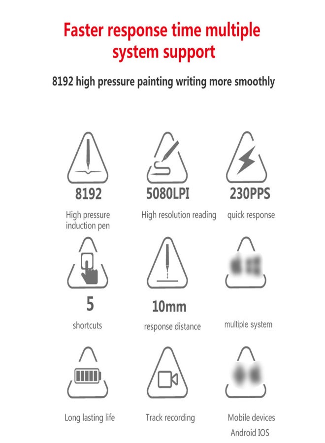 WP9622 Wireless Graphics Drawing Tablet 8192 Pressure-Sensitivity 5 Customizable Hot Keys 8'' Digital Pen Drawing Board for PC/Phone/Tablet Online Teaching Painting BT&2.4G Wireless Connection - Image 2