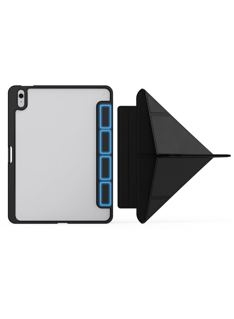 تيرا كفر ايباد تيرا 11برو 2022/2021/2020/2018 مع حامل قلم ذكي غطاء ذكي رفيع بمسند 2في 1 اسود/شفاف - Image 1