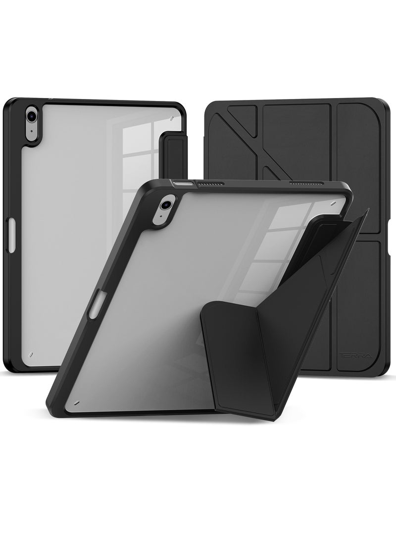 تيرا كفر ايباد تيرا 11برو 2022/2021/2020/2018 مع حامل قلم ذكي غطاء ذكي رفيع بمسند 2في 1 اسود/شفاف - Image 2