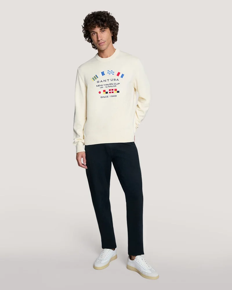 GANT  Gant Nautical Flags Crew Neck Sweater for Men | Best Price UAE