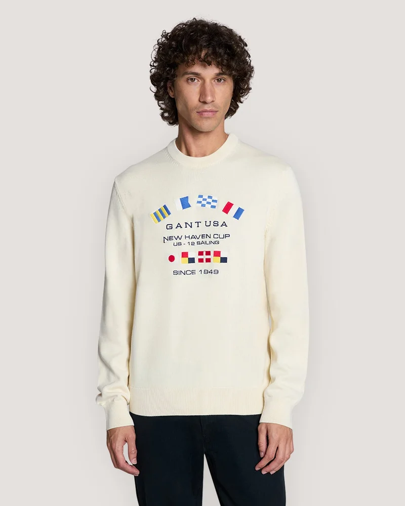 GANT  Gant Nautical Flags Crew Neck Sweater for Men | Best Price UAE