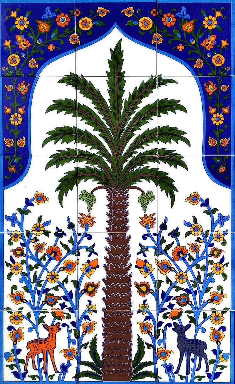 Shiv kripa Blue Art Pottery Decorative Ceramic Tiles Mural for Wall 15pes Tile sat Ceramic