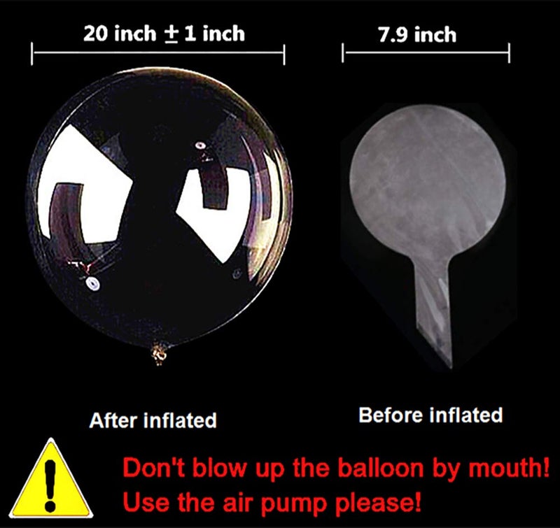 UZER Bobo Balloons 50 Packs, 20 Inch Helium Style Transparent Bubble Clear Balloons for LED Light Up Decoration, Gifts for Christmas,Wedding,Birthday Party Decorations (LED String Not Included) - Image 3
