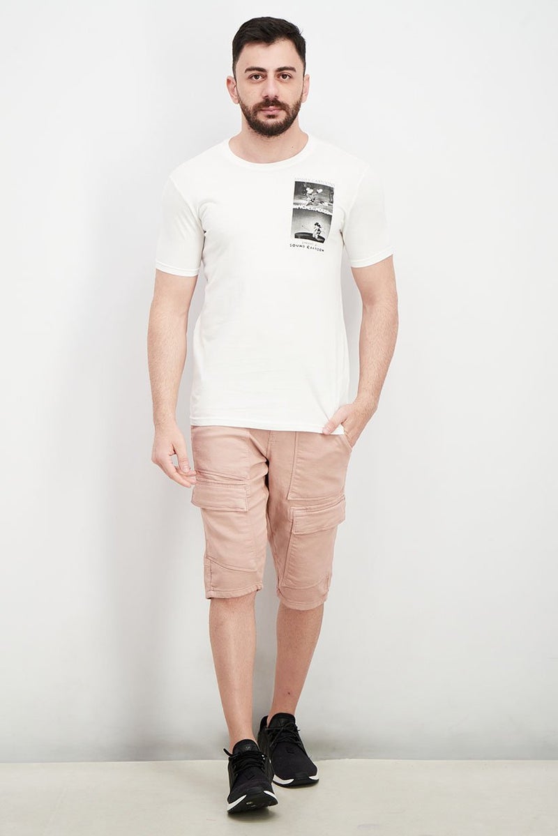 DIFUZED Men Crew Neck Short Sleeve Graphic Print T-shirt, White - Image 2