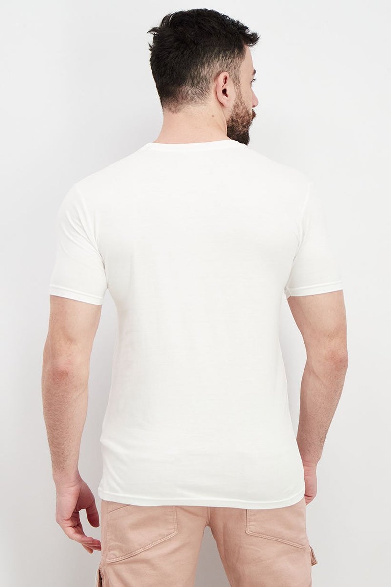 DIFUZED Men Crew Neck Short Sleeve Graphic Print T-shirt, White - Image 4