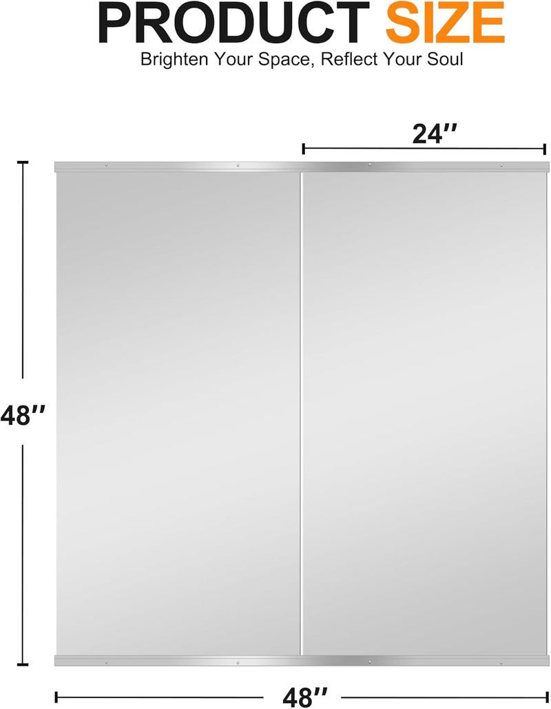 Delma Home Gym Mirror - 48''x24'' Frameless Wall Mirror (2PCS) for Yoga, Home Gym, Garage, Bedroom, Bathroom - Image 5