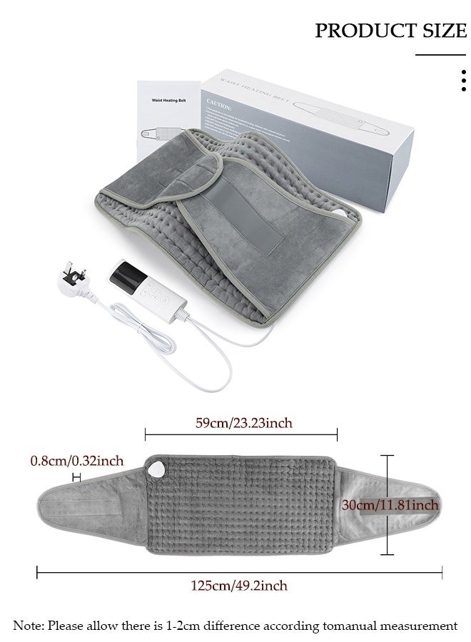 DUNISO وسادة تدفئة كهربائية للظهر، حزام خصر مدفأ لتخفيف آلام الظهر والتشنجات، 9 خيارات لدرجة الحرارة، 4 إعدادات للمؤقت، لتشنجات وسادة تدفئة الظهر والخصر وأسفل الظهر - Image 2