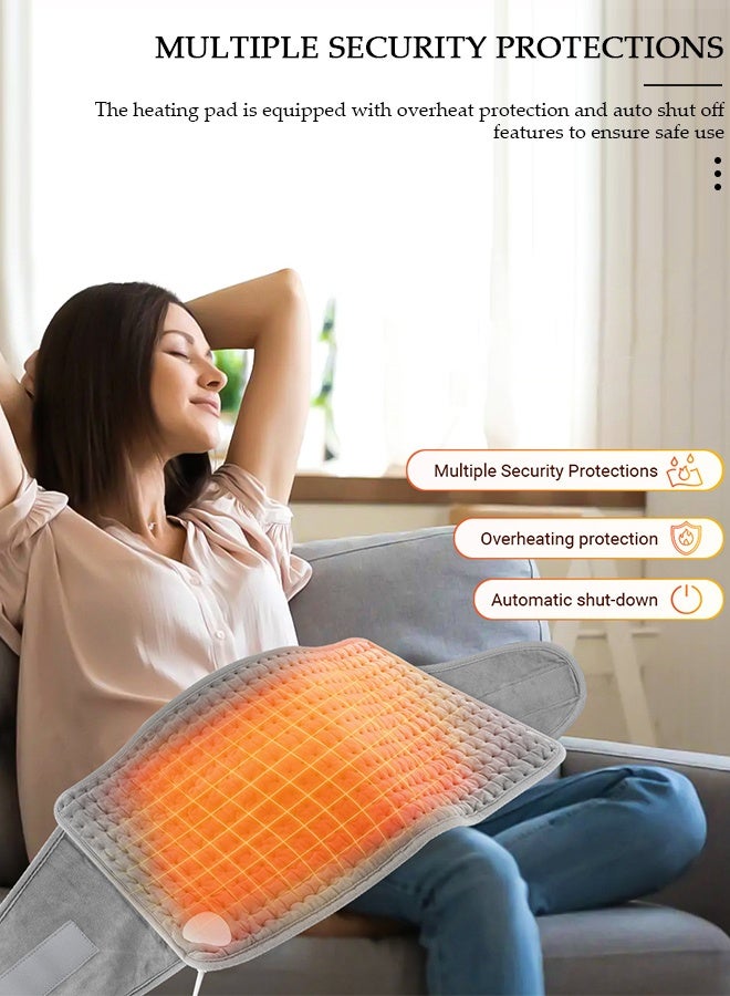 DUNISO وسادة تدفئة كهربائية للظهر، حزام خصر مدفأ لتخفيف آلام الظهر والتشنجات، 9 خيارات لدرجة الحرارة، 4 إعدادات للمؤقت، لتشنجات وسادة تدفئة الظهر والخصر وأسفل الظهر - Image 5