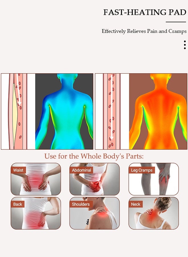 DUNISO وسادة تدفئة كهربائية للظهر، حزام خصر مدفأ لتخفيف آلام الظهر والتشنجات، 9 خيارات لدرجة الحرارة، 4 إعدادات للمؤقت، لتشنجات وسادة تدفئة الظهر والخصر وأسفل الظهر - Image 4