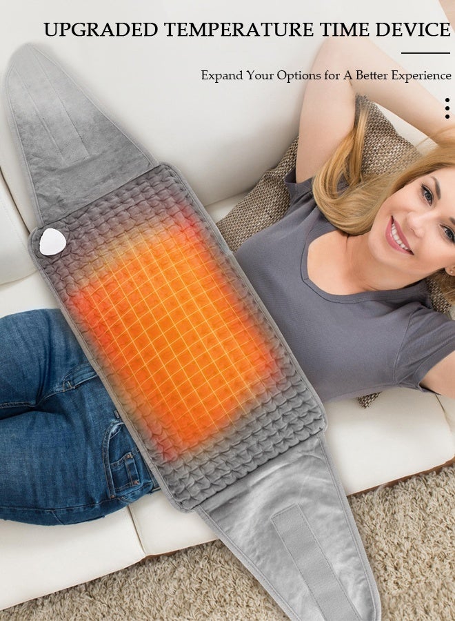 DUNISO وسادة تدفئة كهربائية للظهر، حزام خصر مدفأ لتخفيف آلام الظهر والتشنجات، 9 خيارات لدرجة الحرارة، 4 إعدادات للمؤقت، لتشنجات وسادة تدفئة الظهر والخصر وأسفل الظهر - Image 3