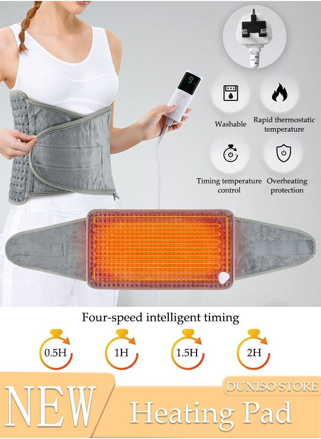 DUNISO Electric Heating Pad for Back, Heated Waist Belt Wrap for Back Pain and Cramps Relief, 9 Temperature Options, 4 Timer Settings, for Back Heating Pad Cramps, Waist, Lumbar  - Image 1