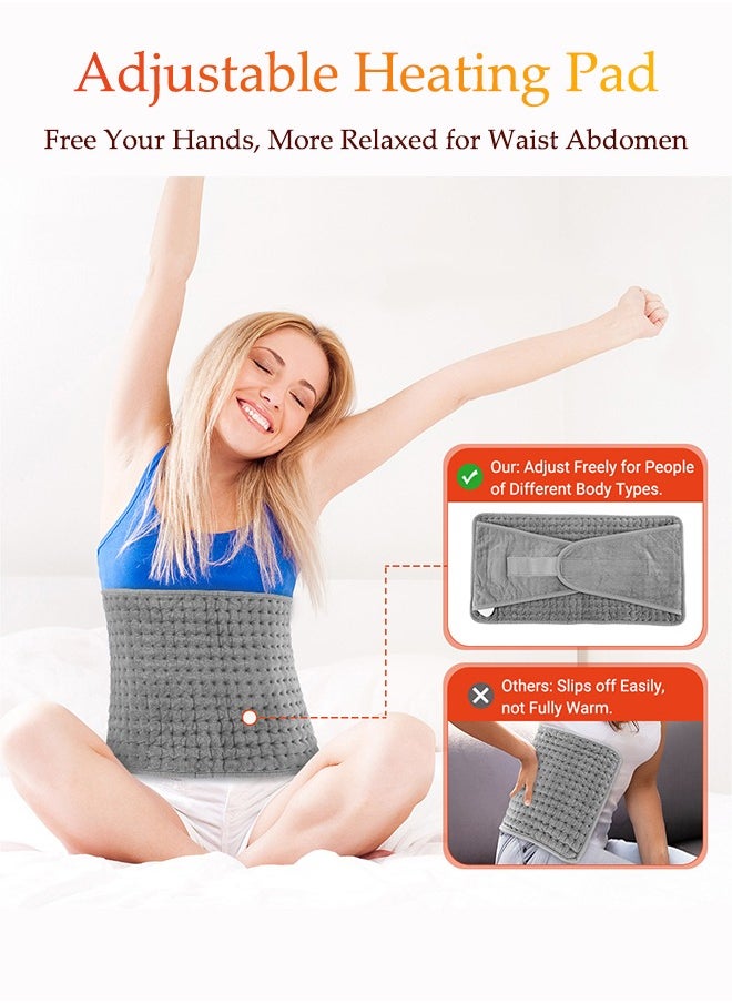 DUNISO Electric Heating Pad for Back, Heated Waist Belt Wrap for Back Pain and Cramps Relief, 9 Temperature Options, 4 Timer Settings, for Back Heating Pad Cramps, Waist, Lumbar  - Image 3