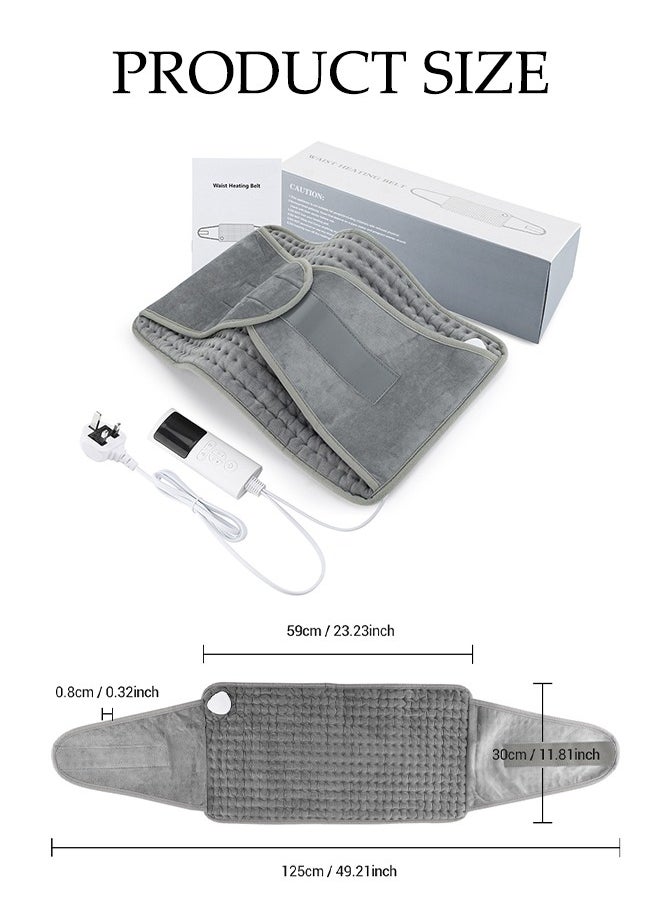DUNISO Electric Heating Pad for Back, Heated Waist Belt Wrap for Back Pain and Cramps Relief, 9 Temperature Options, 4 Timer Settings, for Back Heating Pad Cramps, Waist, Lumbar  - Image 4