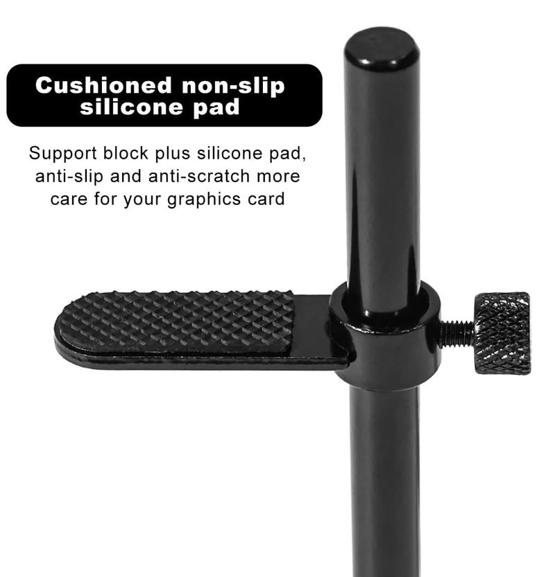 PEFWO GPU Support Bracket, Adjustable Height Graphics Card Support, Video Card Holder Bracket with Non-Slip for Prevent Universal Graphics Card Sag (L, 3.15" & 80mm) - Image 3