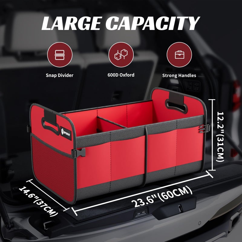 Sposuit Trunk Organizer for Car - 70L Collapsible Car Storage with 11 Pockets & Reinforced Handles, SUV Trunk Organizers for Grocery Cargo - Image 2