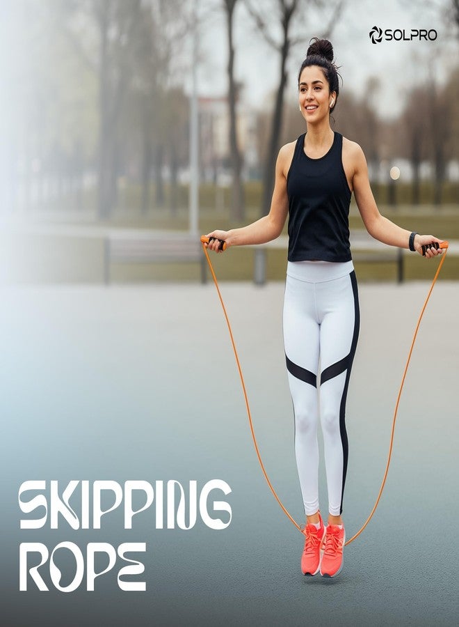 Solpro FoamFly Adjustable Jump Rope Skipping Rope with soft foam handle for men, women, kids, fitness, exercise | Unisex, Tangle-Free, Sweat-Resistant, Ideal for gym & cardio. (Orange) - Image 2