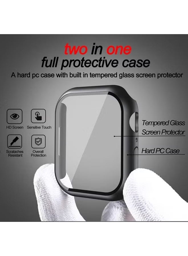 Apple Watch Series 11 10 46mm case with Tempered Film Screen Protector, Full Protective Hard PC Bumper Touch Sensitive HD Screen Cover(46mm,Black) - Image 2