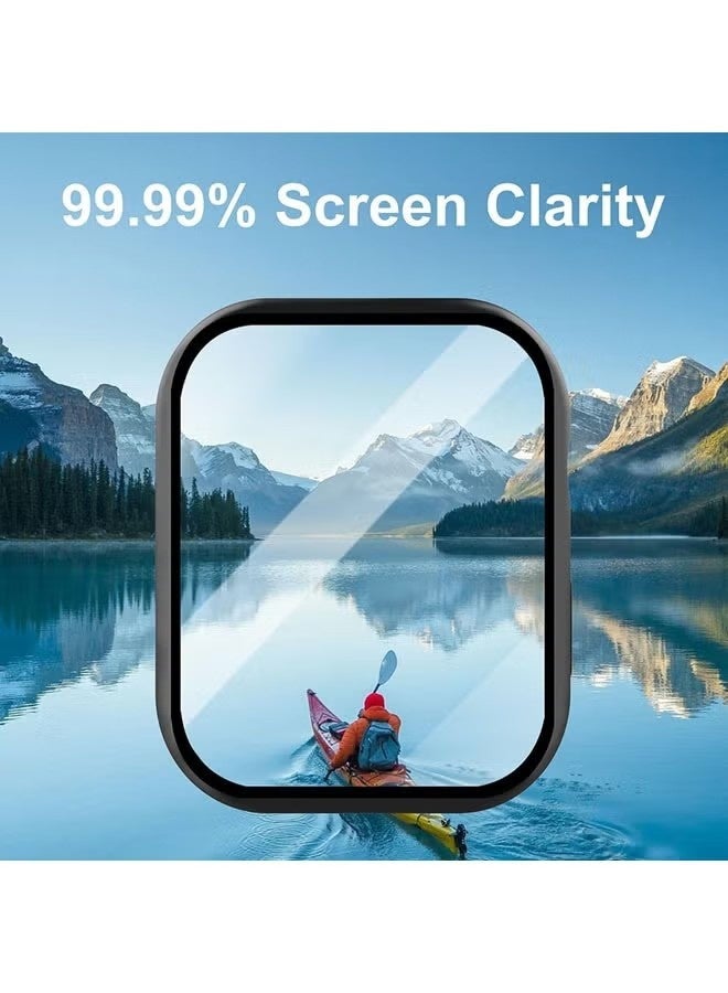 Apple Watch Series 11 10 46mm case with Tempered Film Screen Protector, Full Protective Hard PC Bumper Touch Sensitive HD Screen Cover(46mm,Black) - Image 4