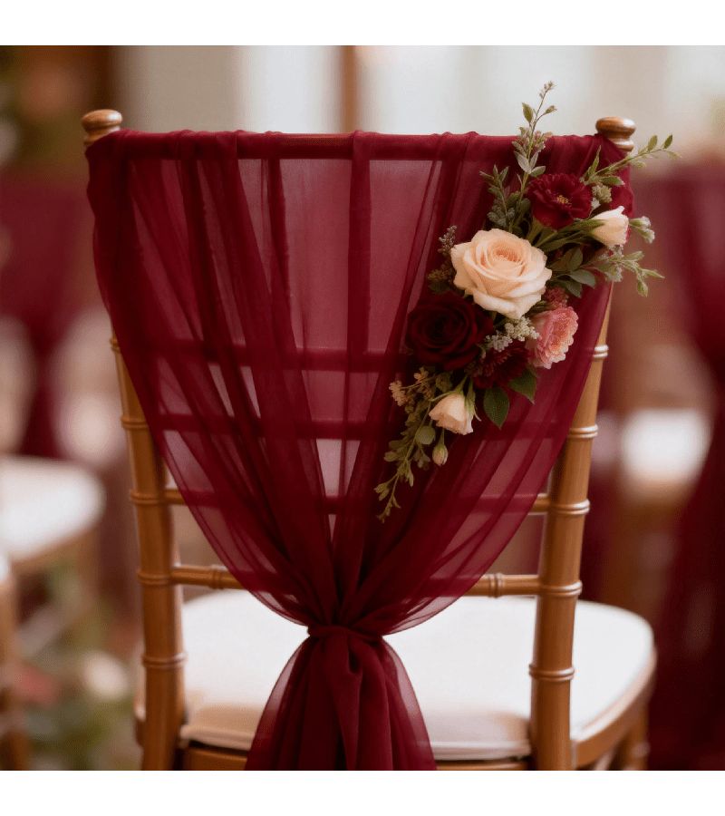 Wine Red Tulle Gauze Roll 50m Extra Long High Strength Polyester Fabric for Wedding Arch Backdrop Decor - Image 4