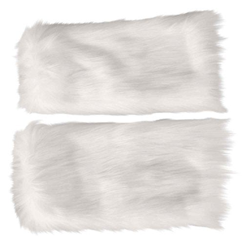 ELLITE Styles ELLITE Womens Faux Fur Warm Fuzzy White Black Coffee Rainbow Leg Warmers/Boot Sleeves/Boot Covers-White - Image 5