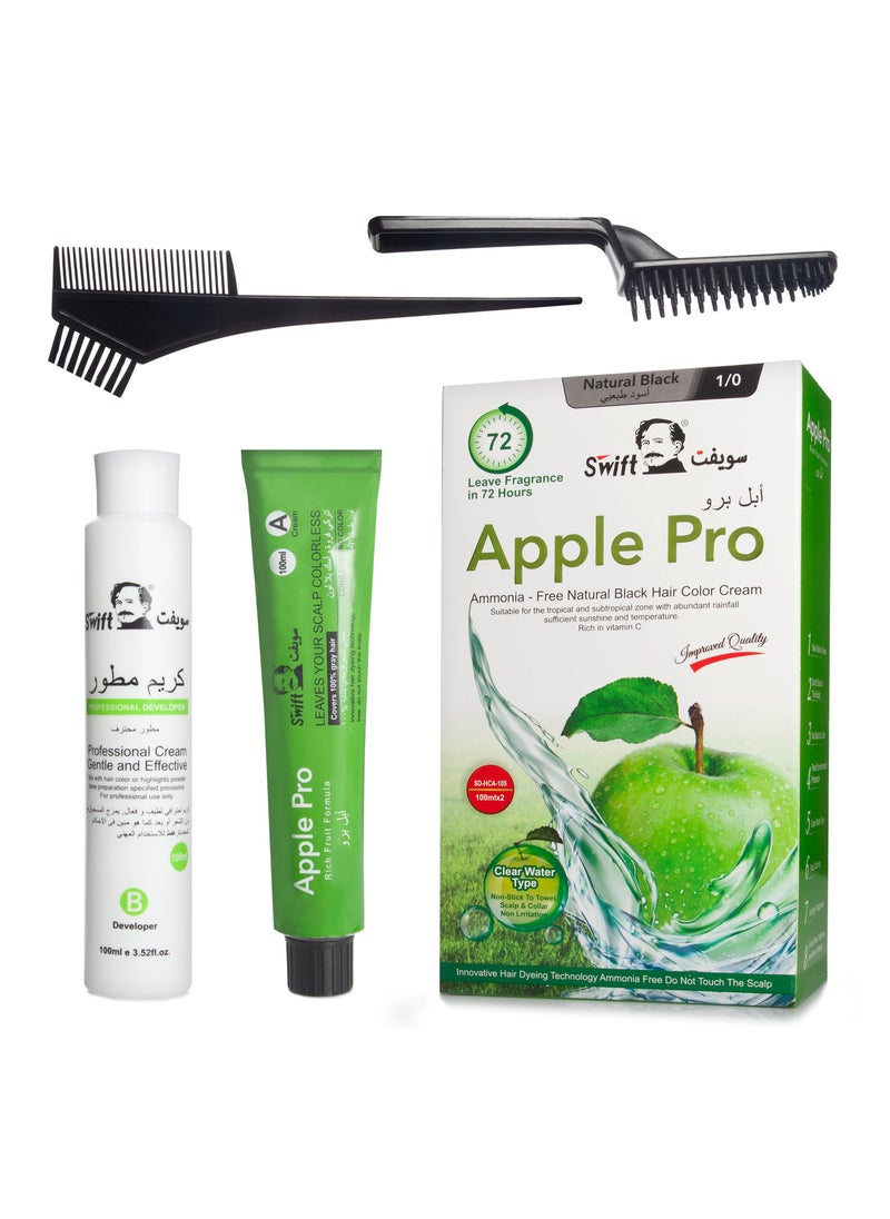 Swift Swift Apple Pro ( Natural Black ) Hair Color - No Ammonia  - 100mlx2  - Image 1