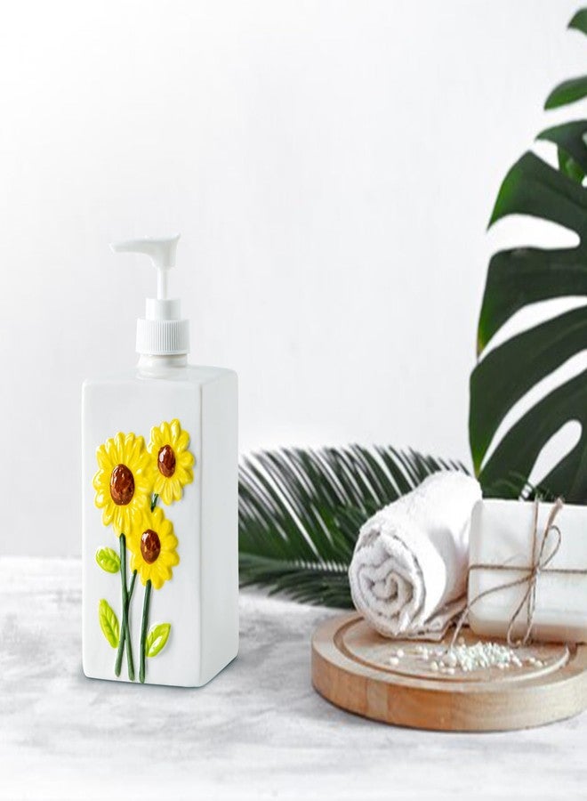 GABROC Sunflower Soap Dispenser Bathroom Ceramic Hand Soap Dispensers for Bathroom Liquid Soap Dispenser for Bathroom - Image 5