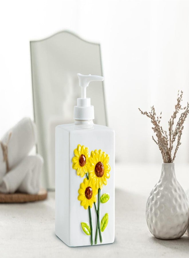 GABROC Sunflower Soap Dispenser Bathroom Ceramic Hand Soap Dispensers for Bathroom Liquid Soap Dispenser for Bathroom - Image 3
