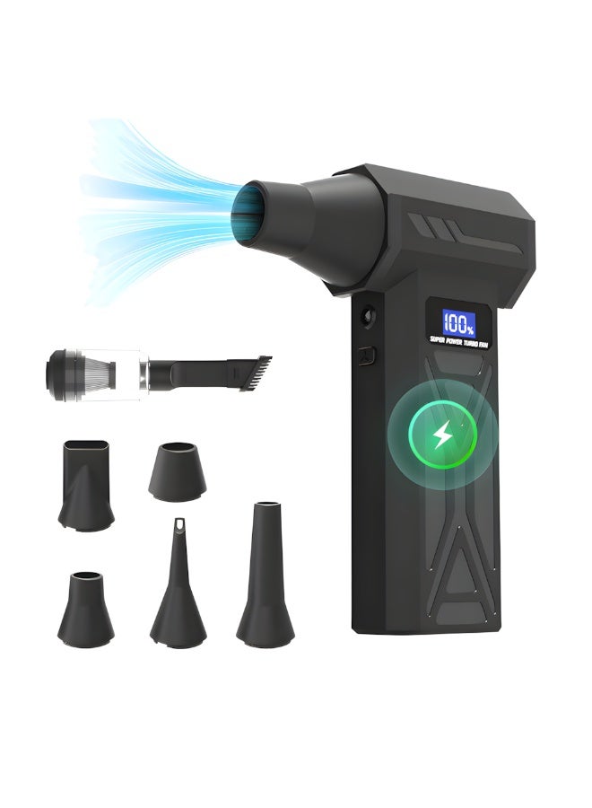 Cordless Electric Air Duster-110000rpm, 4-Speed Adjustable Mini Blower, Fast Charging, Air Blower Jet Fan Led Turbo Blower ,Suitable For Dust Removal In Computers, Keyboards, Houses, Cars, And Outdoors - Image 1