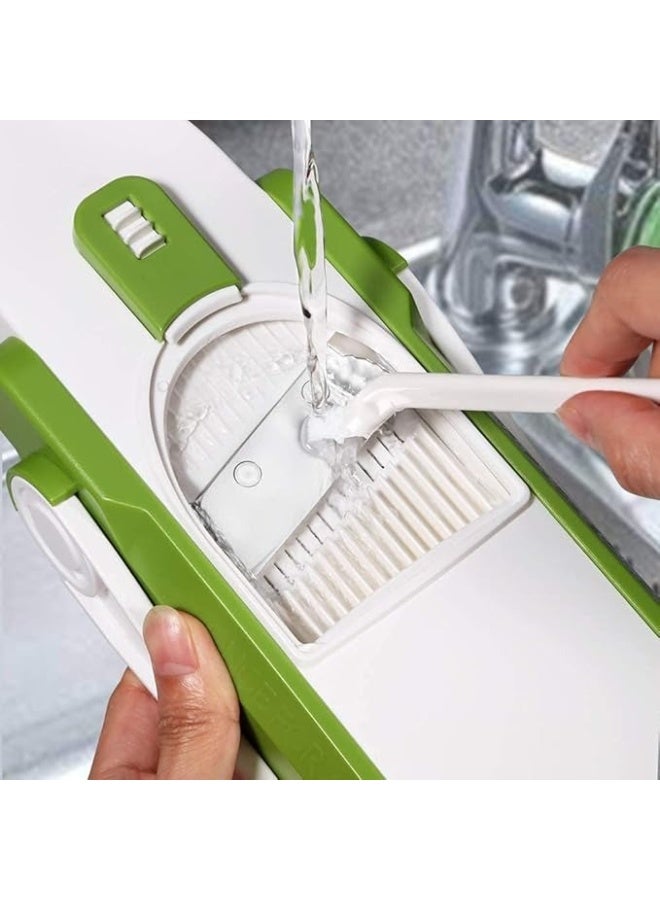 Multi-Functional Saving Time Adjustable Hand Press Vegetables Chopper Quickly Cut Vegetables Fruit Cutter Mandoline Slicer Dicer French Fry Shredding and Dicing The perfect kitchen gadget for meal prep, Green - Image 4