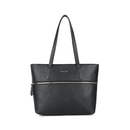 Fastrack Casual Laptop Tote Bag For Girls, Large Size With A Zipper Closure And Padded Laptop Compartment, Compatible With Laptops Up To 14 Inches, Double Handle Bag, Black - Image 1