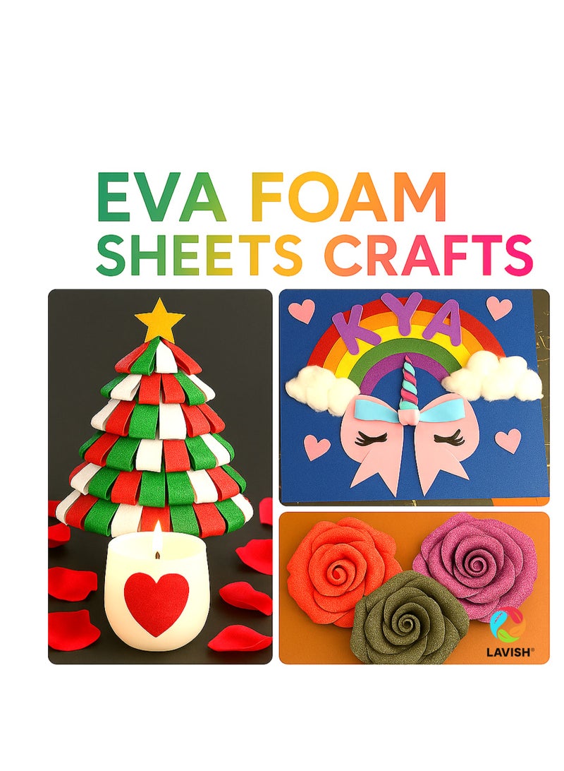 Lavish EVA Foam Sheets 10-Pack | Assorted Colors | Non-Adhesive Craft Paper | Soft, Flexible & Easy to Cut | Ideal for DIY Crafts, Scrapbooking, School Projects, Kids Art, Decorations and More - Image 5