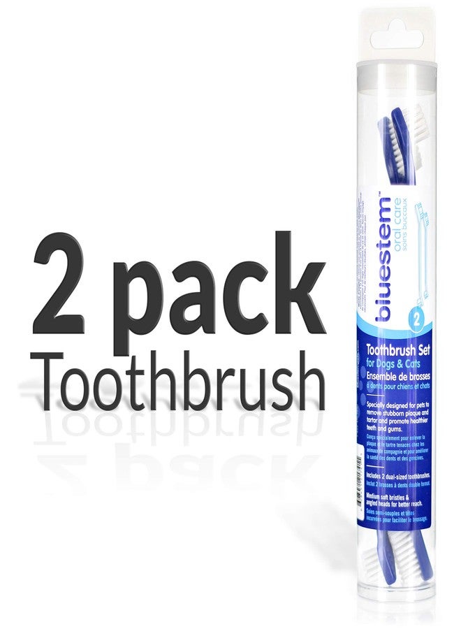 Bluestem toothbrbluestem Pet Toothbrush Set - Includes 2 Double-Sided Dog and Cat Tooth Brushes - Gentle Yet Effective Pet Teeth Cleaning Kit - Image 2