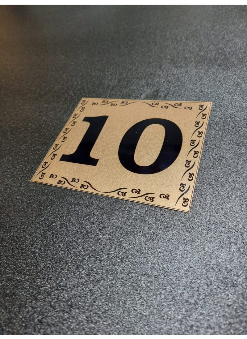 GEN Door Number 10X12 cm Adhesive No 10 Metallic Golden Yellow  - Image 2