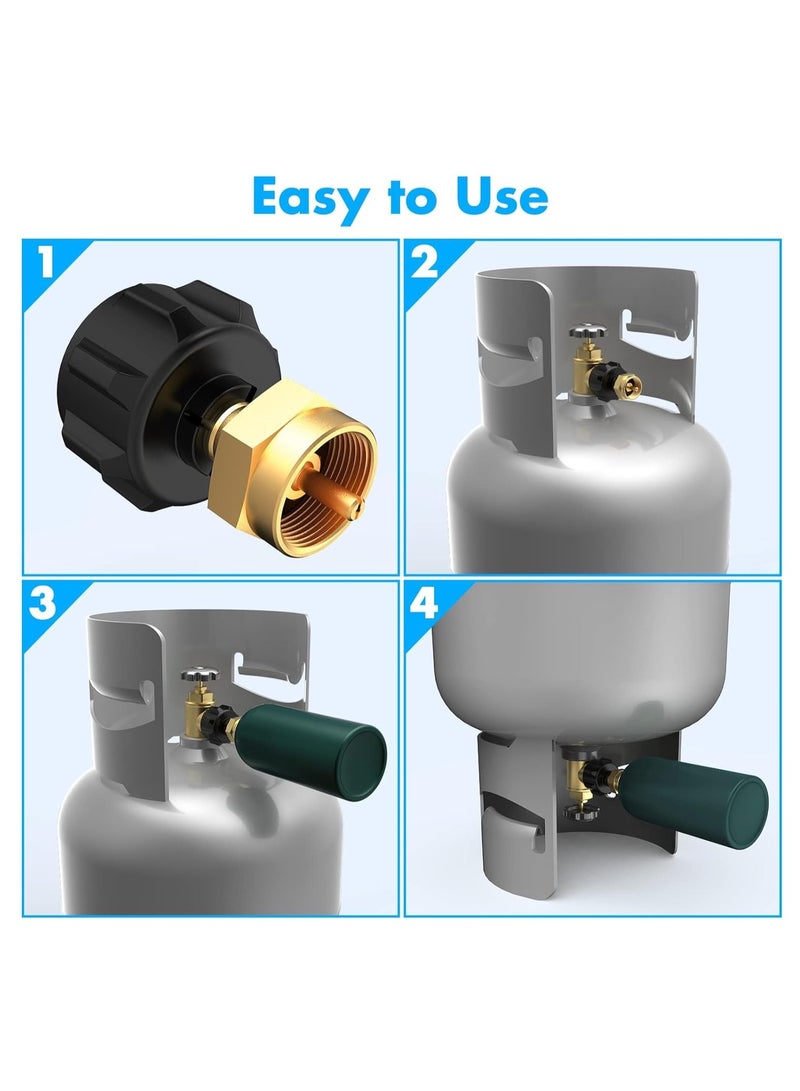KASTWAVE Propane Refill Adapter for 1 lb Tanks - Easily Fill 1lb from 20lb, LP Gas Cylinder Tank Coupler - Fits QCC1/Type1 Propane Tanks and Disposable Cylinders - Image 2