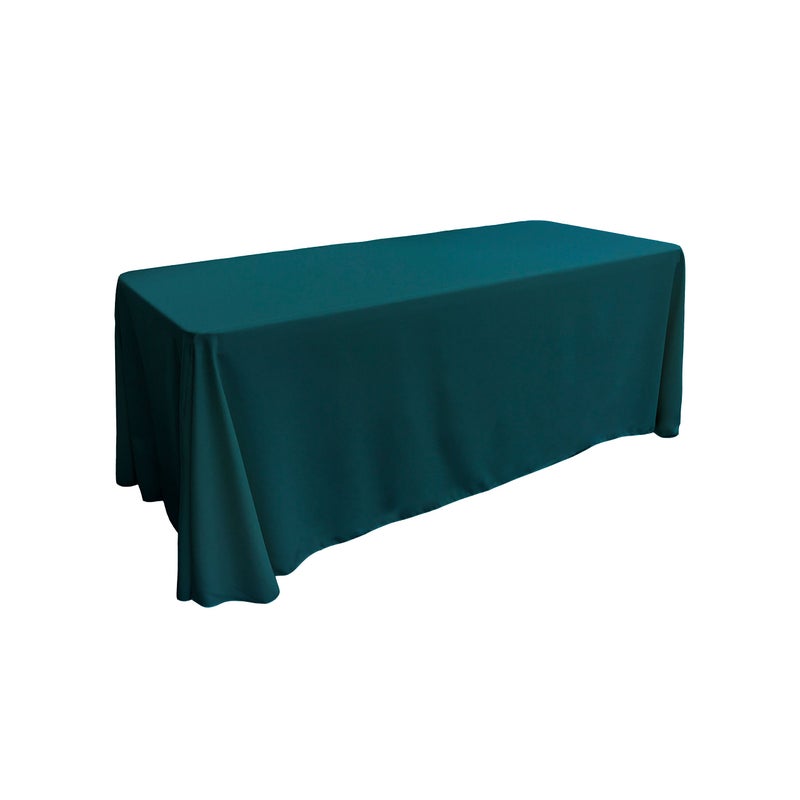 LA Linen Polyester Poplin Washable Rectangular Tablecloth Stain and Wrinkle Resistant Table Cover 90x132 Fabric Table Cloth for Dinning Kitchen Party Holiday 90 by 132Inch Teal Dark