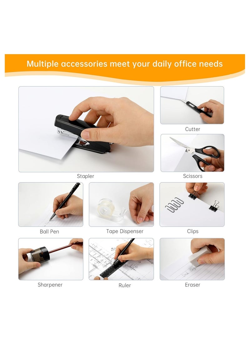 Deli Office Supplies Set, Desk Organizer Kit Black - Image 3