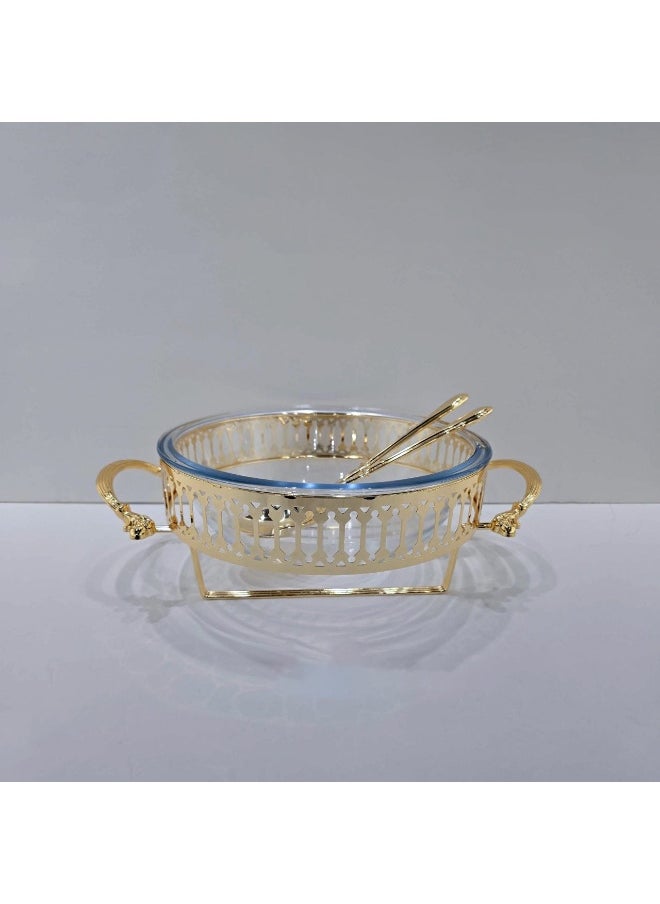SIDDIQ CD-7246 Glass Chafing Dish Gold 