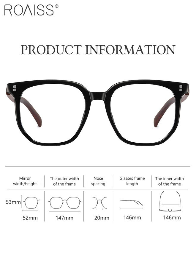 roaiss Blue Light Blocking Glasses Anti Blue Light Computer Reading Gaming TV Phones Square Eyeglasses Fashion Anti Eyestrain Headache Eyewear for Men Women Glossy Black 52mm - Image 3